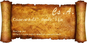 Csarankó Amália névjegykártya
